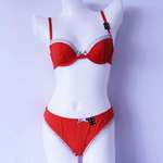 Comfortable female cotton unpadded bra and thong